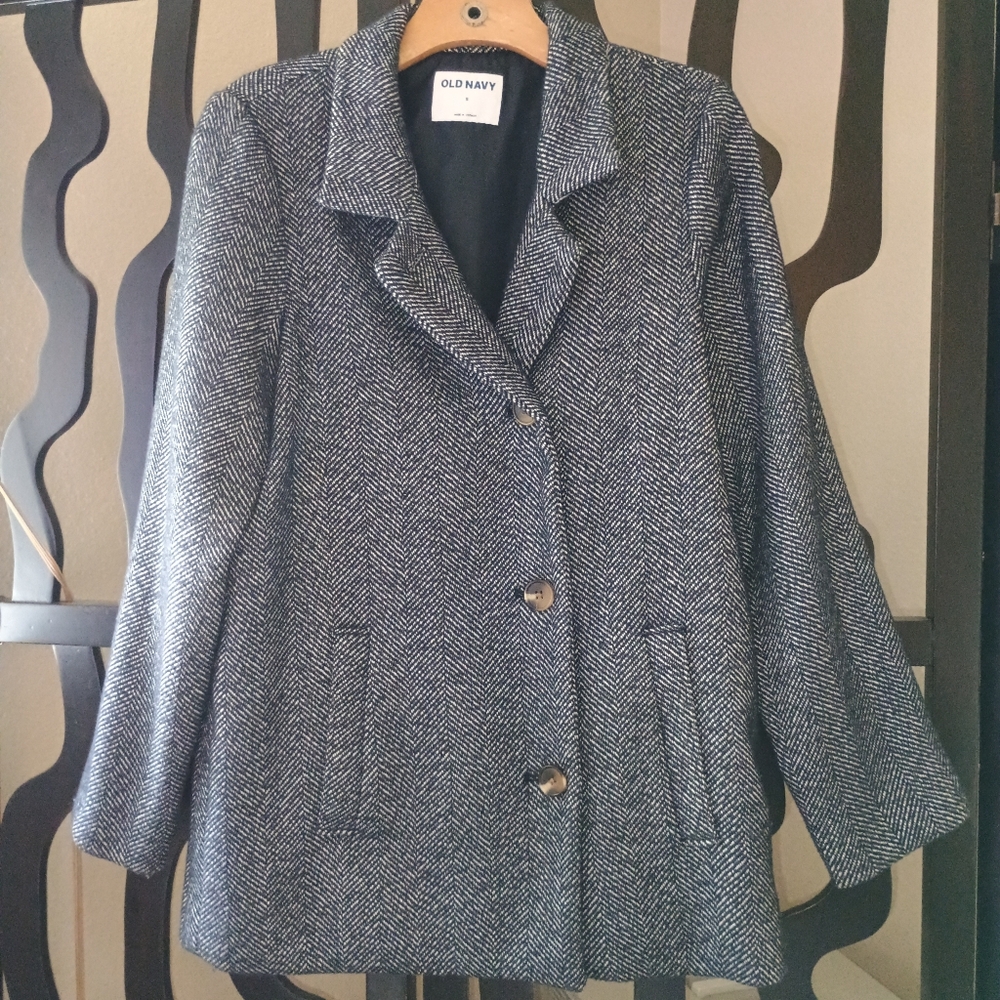 4/$25 Old Navy Herringbone Coat, S - Picture 2 of 6